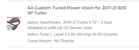 AA Tuner for '21 RZR XP Turbo S