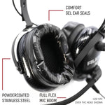 Rugged Radios ULTIMATE HEADSET for STEREO and OFFROAD Intercoms - Over The Head or Behind The Head